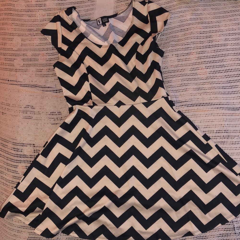Chevron Cream and Black dress